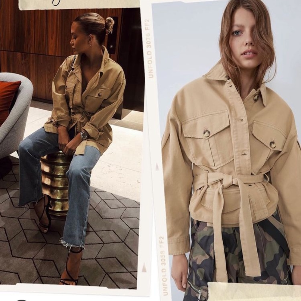 Zara Tan Belted Jacket with Pockets #Cybermondaysale